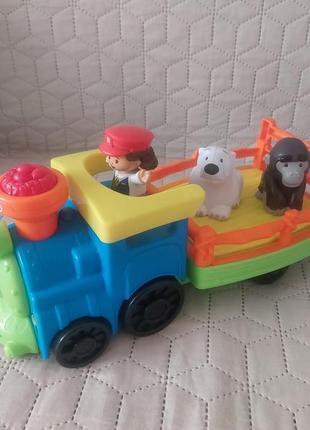 Музичний паровозик fisher-price little people zoo train зоопарк3 фото