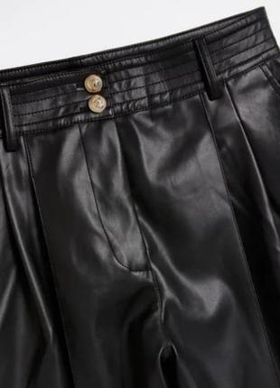 Кюлоты штаны брюки экокожа высокая посадка xs/s(8)2 фото