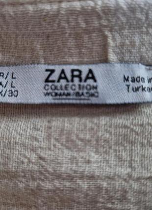 Пляжная кремово бежевая туника рубашка муслин zara оверсайз4 фото