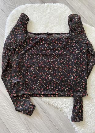 Блуза в цветы кофта сетка ажурная4 фото