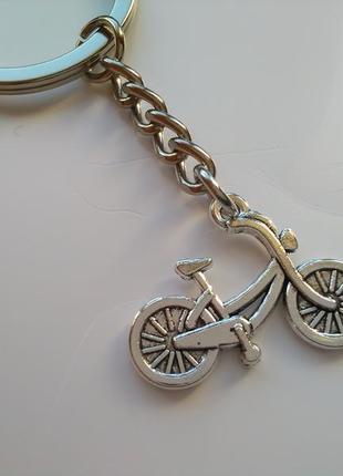 Новый металлический винтажный двухсторонний брелок велосипед с большим кольцом2 фото