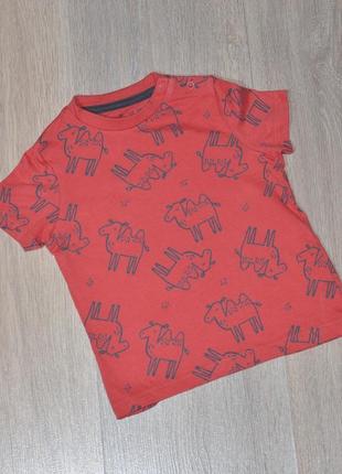 Футболка f&f 9-12 мес. летняя футболочка красивая модная стильная классная крутая верблюд