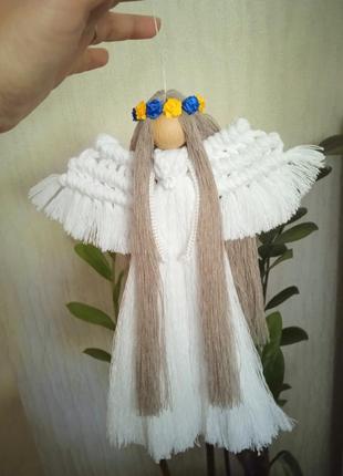 Янгол макраме оберіг українка україночка лялька з ниток1 фото