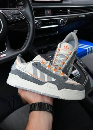 Мужские кроссовки adidas originals adi2000 grey orange8 фото