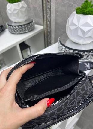 Черная стильная трендовая эффектная сумочка кроссбоди2 фото