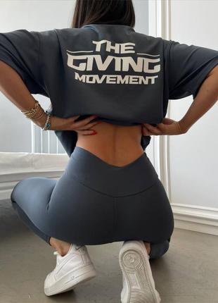 Костюм леггинсы + футболка серый графит натуральный спортивный прогулочный для тренировок5 фото