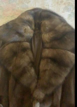 Шикарная шуба-пальто из меха норки и соболя от бренда vinicio pajaro4 фото