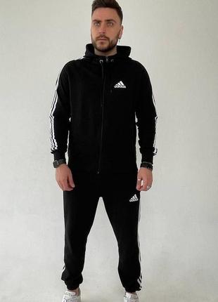 Спортивний костюм adidas кофта на змійці + штани з лампасами