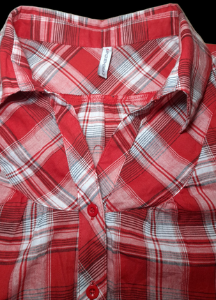 Женская удлиненная рубашка в клетку 100% cotton в состоянии новой9 фото
