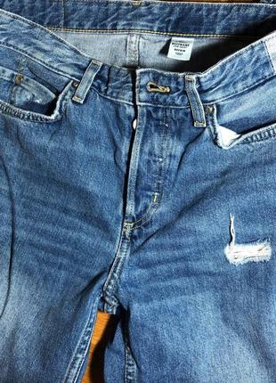 Рваные джинсы бойфренды очень красивого синего цвета3 фото