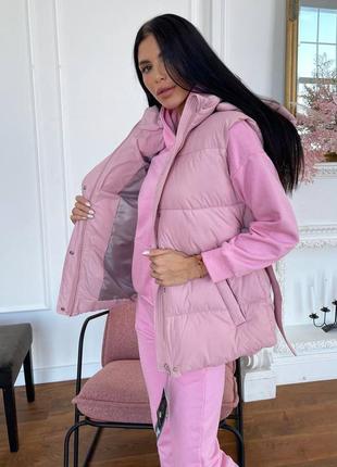 Женский костюм тройка с жилеткой oversize . есть размеры.