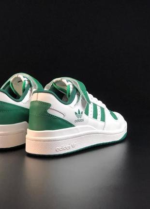 Мужские кроссовки adidas forum low white green3 фото