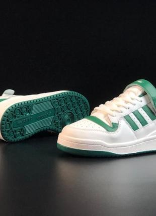 Мужские кроссовки adidas forum low white green4 фото