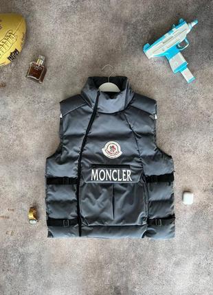 Брендовая мужская жилетка / качественная жилетка moncler в сером цвете на каждый день1 фото