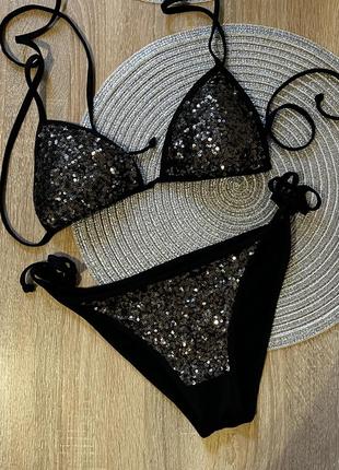 Купальник пайетки h&m 34/36 xs/s