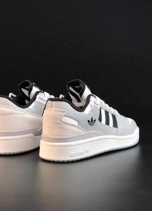 Чоловічі кросівки adidas forum low black grey white3 фото