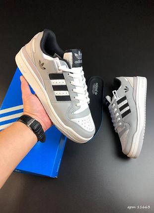 Чоловічі кросівки adidas forum low black grey white