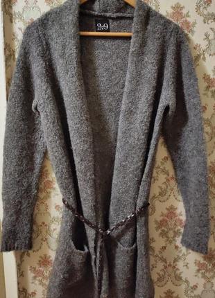 Ellemme kардіган (італія), l, альпака, шерсть, поліамід. бренд "20 ellemme". дрібне букле. на запах, прямий сілуєт, кармани. краще s,m, можно l