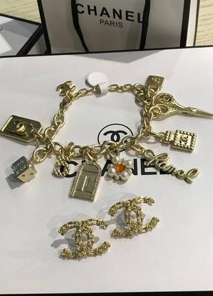Брендовый набор chanel в позолоте