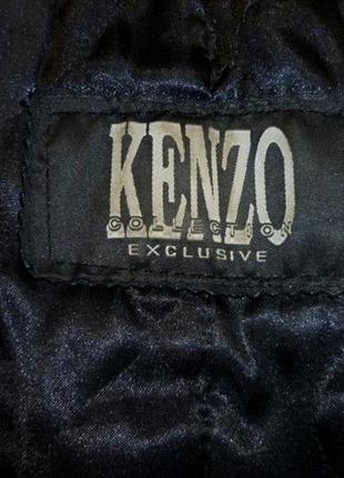Натуральная кожаная куртка kenzo exclusive утепленная черная женская7 фото