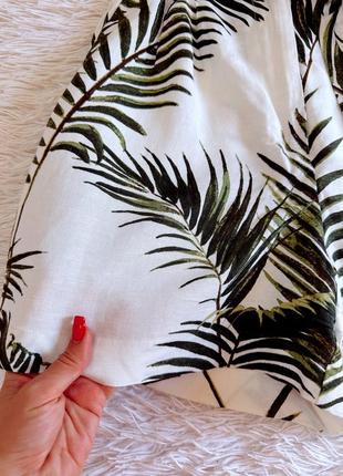 Стильные шорты h&m в пальмах из натуральных тканей4 фото