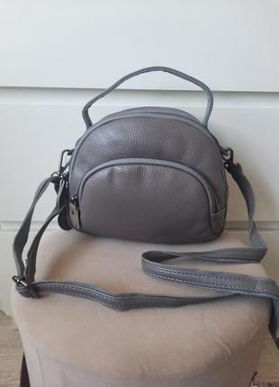 Шкіряна сумка сіра