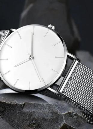 Ультратонкий брендовий годинник із сітчастим сталевим ремінцем