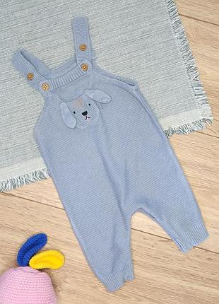 Вязаные брюки, полукомбинезон для мальчика 0-2мисси