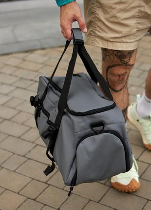 Cпортивна сумка через плече на 30л в сірому кольорі10 фото