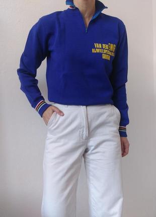 Винтажное поло джемпер синий электрик свитер винтаж джемпер пуловер реглан лонгслив кофта электрик кофта поло зоп кофта свитшот5 фото
