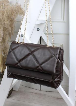 Невероятно красивая, вместительная коричневая сумочка