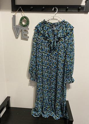Шифоновое платье primark h&m zara в цветочный принт xl