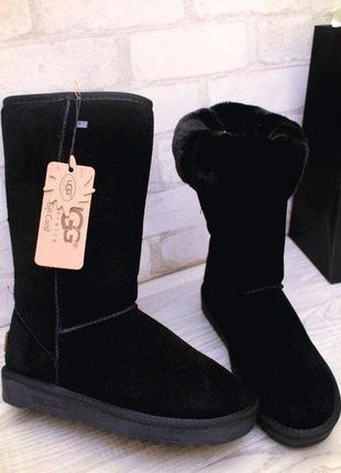 Угги натуральная замша purlina эмблема ugg 36-41 высокие