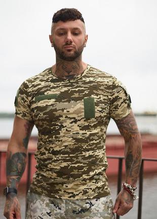 Легкий мужской комплект футболка с липучками под шевроны + брюки terra / летняя полевая форма светлый пиксель4 фото