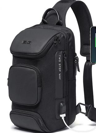 Однолямочный рюкзак bange bg-7086 городской влагостойкий 9л черный