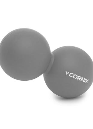 Масажний м'яч cornix lacrosse duoball 6.3 x 12.6 см xr-0115 grey poland2 фото