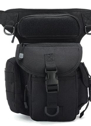 Сумка тактическая поясная набедренная tactical pro цвет черный объем 4 литра