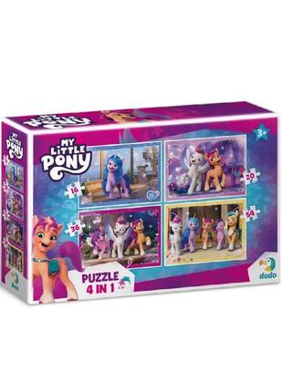 Детские пазлы 4 в 1 my little pony "новое поколение" dodo 200389