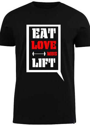 Футболка с принтом eat love lift размер l 48-50