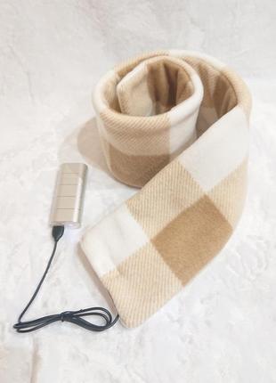 Теплий шарф з підігрівом працює від power bank /  зимовий теплий шарф