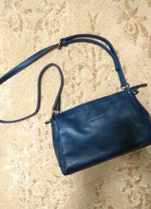 Женская сумка синяя с длинной ручкой amelie