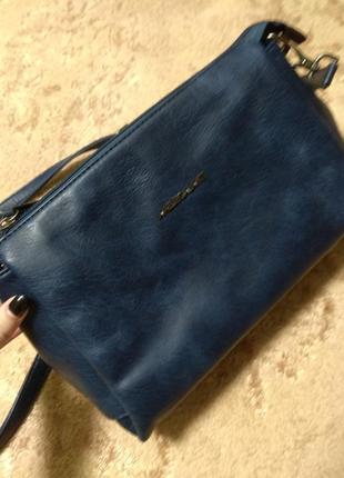 Женская сумка синяя с длинной ручкой amelie2 фото