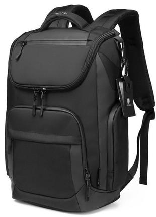 Рюкзак міський ozuko 9409 usb-роз'єм дорожній вологостійкий для ноутбука 15,6 колір чорний 30л