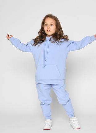 Детский теплый спортивный костюм голубой  ⁇  702252 фото