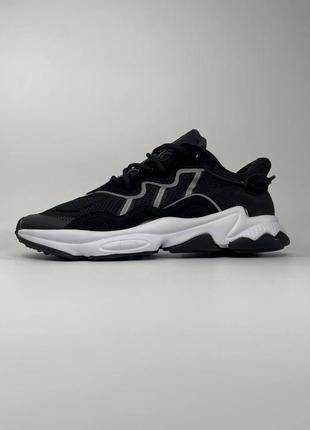 Мужские кроссовки adidas ozweego (черные с белым)1 фото