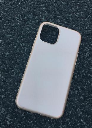 Золотий м'який чохол з камінням сваровські для iphone 11pro