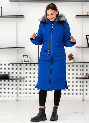 Зимняя яркая длинная женская куртка на тинсулейте. бесплатная доставка6 фото