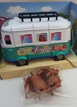 Машина-трансформер фургон для кукол автобус для путешествий с мини куклами и мебелью кемпер 78898 фото