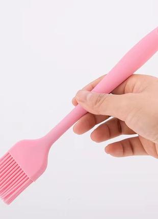 Кухонная силиконовая кисточка для смазывания, кулинарная кисточка 21 см (розовый)