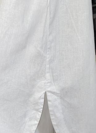 Плаття-сорочка з льону h&amp;m, hm накидка, безрукавка довга біла4 фото